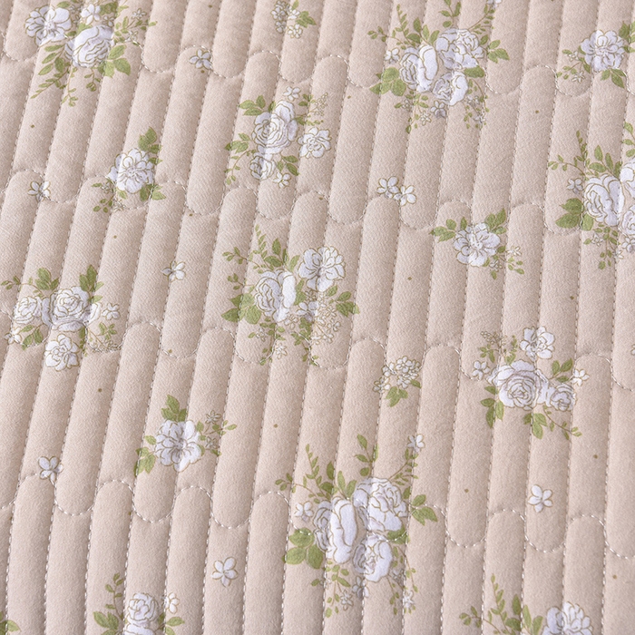 91家纺网 家纺一手货源 找家纺 同田家纺 2025新款A类水洗棉夹棉床盖四件套 茉莉奶白