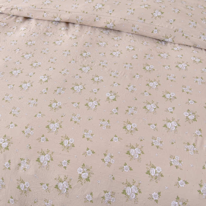 91家纺网 家纺一手货源 找家纺 同田家纺 2025新款A类水洗棉夹棉床盖四件套 茉莉奶白