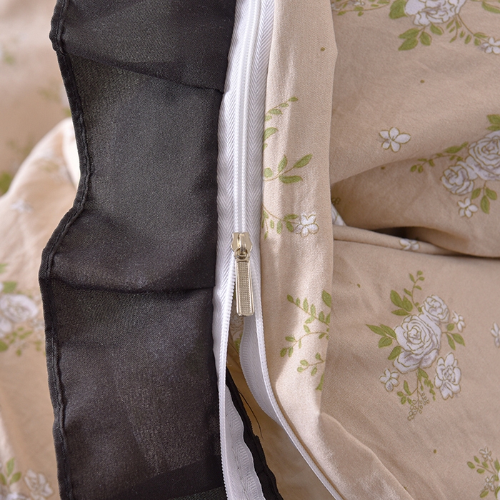 91家纺网 家纺一手货源 找家纺 同田家纺 2025新款A类水洗棉夹棉床盖四件套 茉莉奶白