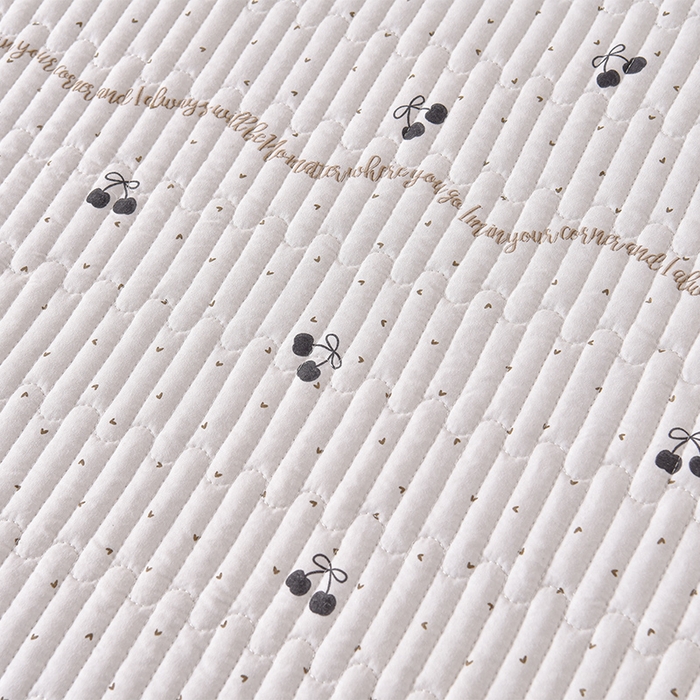 91家纺网 家纺一手货源 找家纺 同田家纺 2025新款A类水洗棉夹棉床盖四件套 车厘子