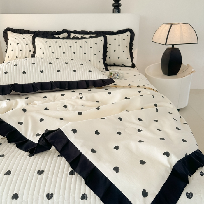 91家纺网 家纺一手货源 找家纺 同田家纺 2025新款A类水洗棉床盖夏被空调被四件套 小爱心