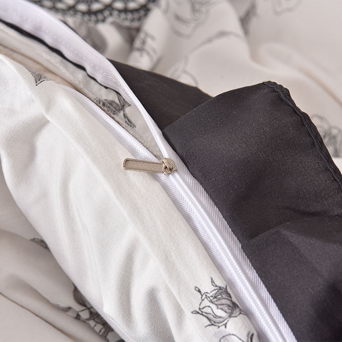 91家纺网 家纺一手货源 找家纺 同田家纺 2025新款A类水洗棉夹棉床盖四件套 玫瑰花茶