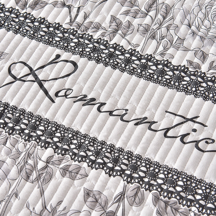 91家纺网 家纺一手货源 找家纺 同田家纺 2025新款A类水洗棉夹棉床盖四件套 玫瑰花茶