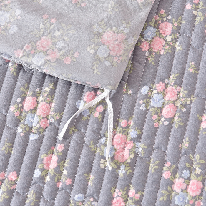 91家纺网 家纺一手货源 找家纺 同田家纺 2025新款A类水洗棉夹棉床盖四件套 繁花