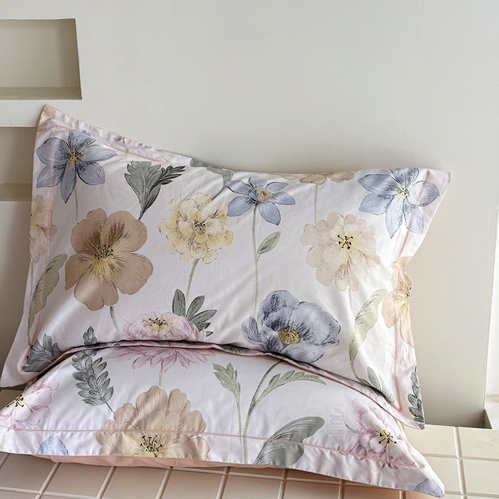 （总）安逸家纺 13376新款全棉枕套学生纯棉单枕套48x74一对