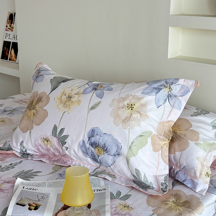 91家纺网 家纺一手货源 找家纺 （总）安逸家纺 13376新款全棉枕套学生纯棉单枕套48x74一对