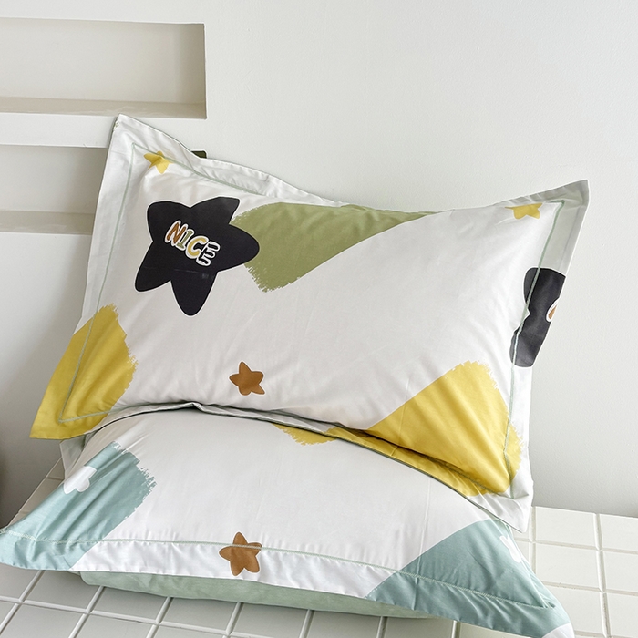 91家纺网 家纺一手货源 找家纺 （总）安逸家纺 13376新款全棉枕套学生纯棉单枕套48x74一对