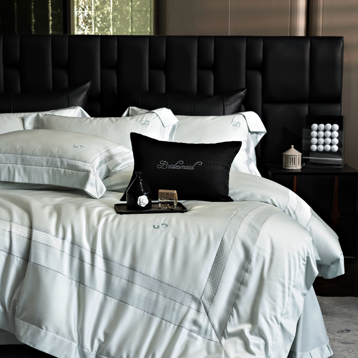 91家纺网 家纺一手货源 找家纺 时亿家居 2025新款天丝棉绣花四件套-臻品系列 臻品-兰