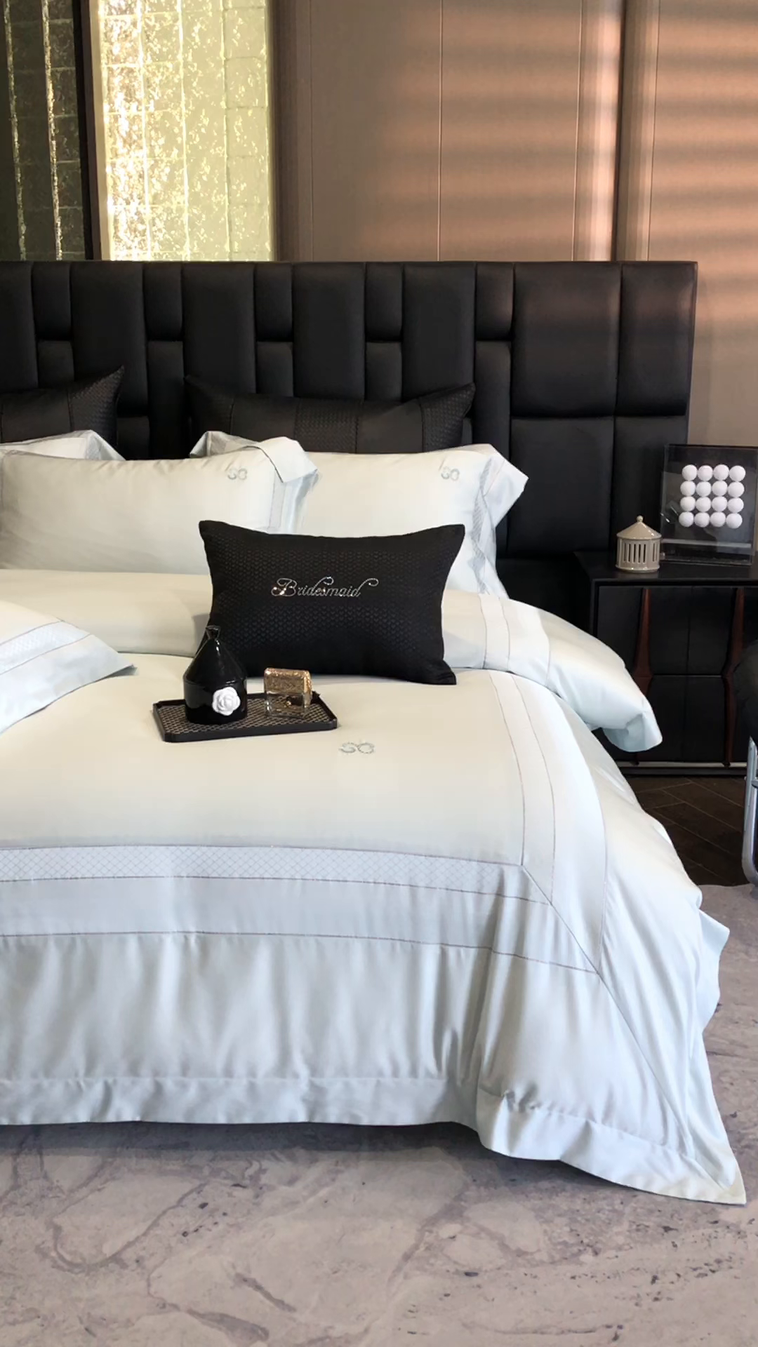 91家纺网 家纺一手货源 找家纺 时亿家居 2025新款天丝棉绣花四件套-臻品系列 臻品-兰