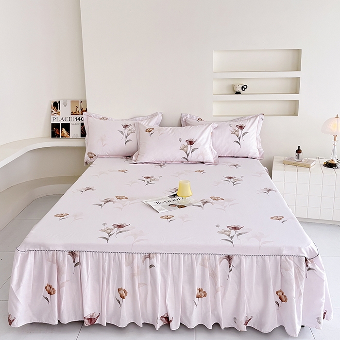 91家纺网 家纺一手货源 找家纺 （总）安逸家纺 13376新款全棉床裙床罩学生纯棉单床裙