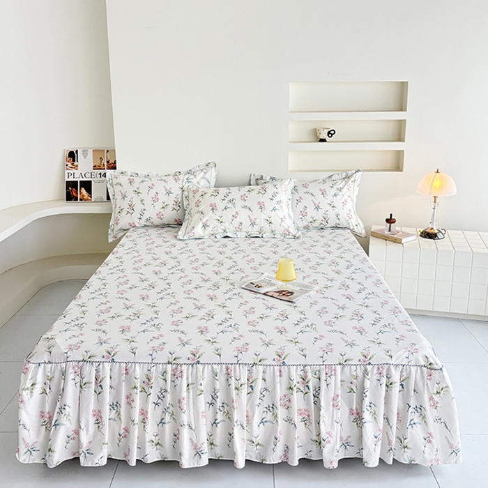 91家纺网 家纺一手货源 找家纺 （总）安逸家纺 13376新款全棉床裙床罩学生纯棉单床裙