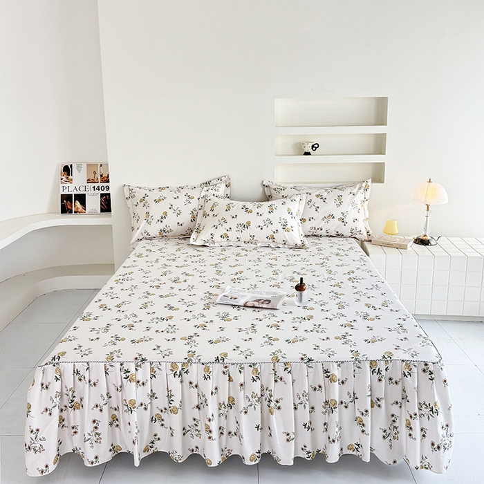 91家纺网 家纺一手货源 找家纺 （总）安逸家纺 13376新款全棉床裙床罩学生纯棉单床裙