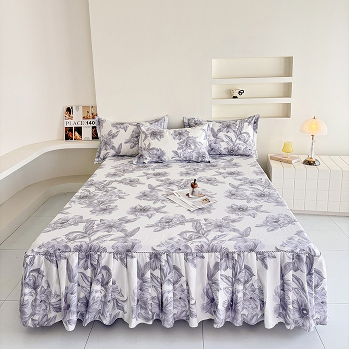 91家纺网 家纺一手货源 找家纺 （总）安逸家纺 13376新款全棉床裙床罩学生纯棉单床裙