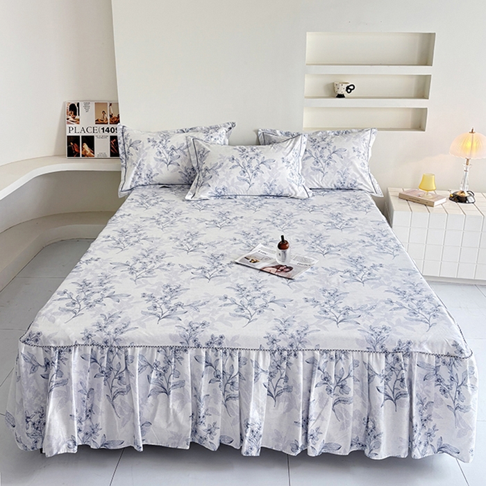 91家纺网 家纺一手货源 找家纺 （总）安逸家纺 13376新款全棉床裙床罩学生纯棉单床裙