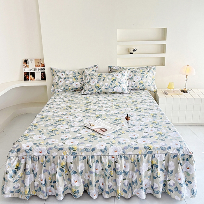 91家纺网 家纺一手货源 找家纺 （总）安逸家纺 13376新款全棉床裙床罩学生纯棉单床裙