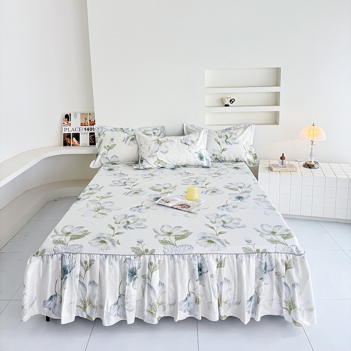 91家纺网 家纺一手货源 找家纺 （总）安逸家纺 13376新款全棉床裙床罩学生纯棉单床裙