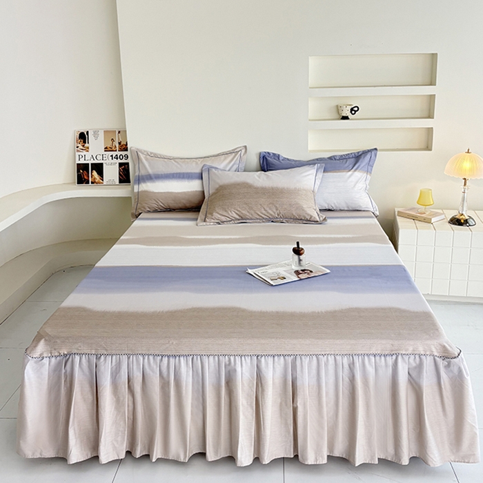 91家纺网 家纺一手货源 找家纺 （总）安逸家纺 13376新款全棉床裙床罩学生纯棉单床裙