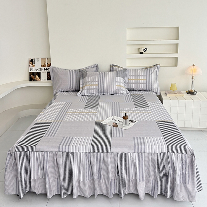 91家纺网 家纺一手货源 找家纺 （总）安逸家纺 13376新款全棉床裙床罩学生纯棉单床裙