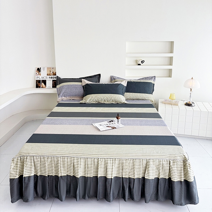 91家纺网 家纺一手货源 找家纺 （总）安逸家纺 13376新款全棉床裙床罩学生纯棉单床裙