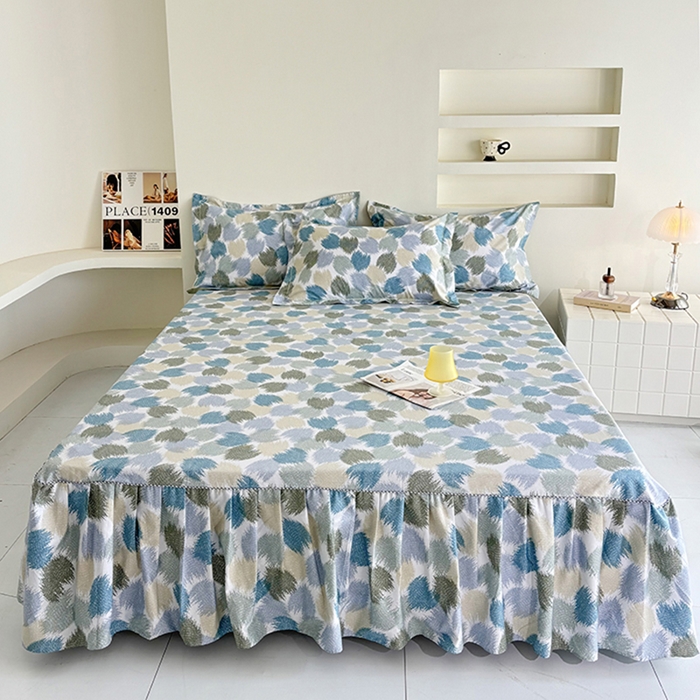 91家纺网 家纺一手货源 找家纺 （总）安逸家纺 13376新款全棉床裙床罩学生纯棉单床裙