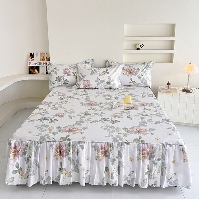 91家纺网 家纺一手货源 找家纺 （总）安逸家纺 13376新款全棉床裙床罩学生纯棉单床裙