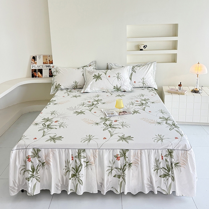 91家纺网 家纺一手货源 找家纺 （总）安逸家纺 13376新款全棉床裙床罩学生纯棉单床裙