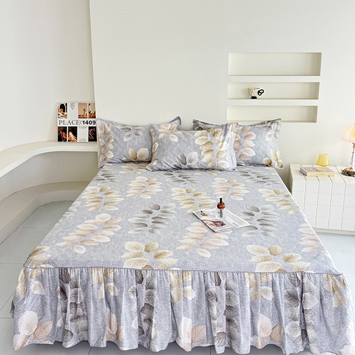 91家纺网 家纺一手货源 找家纺 （总）安逸家纺 13376新款全棉床裙床罩学生纯棉单床裙