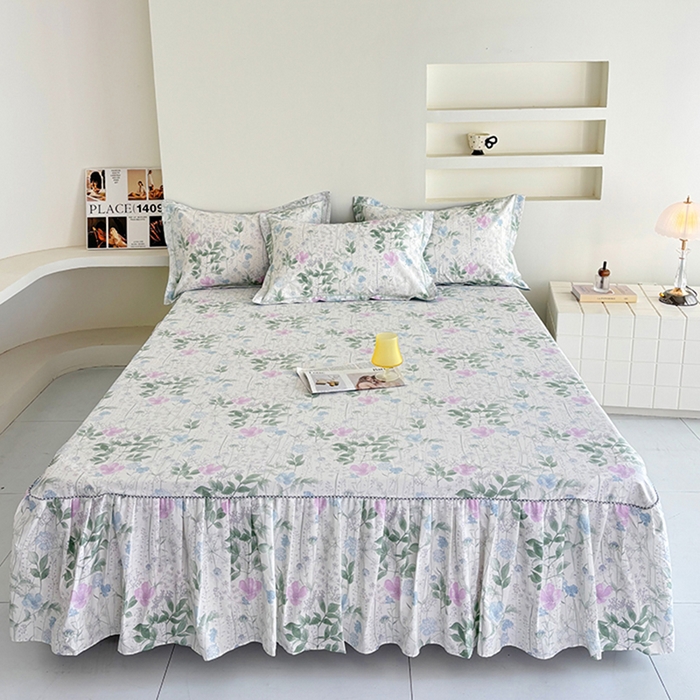 91家纺网 家纺一手货源 找家纺 （总）安逸家纺 13376新款全棉床裙床罩学生纯棉单床裙