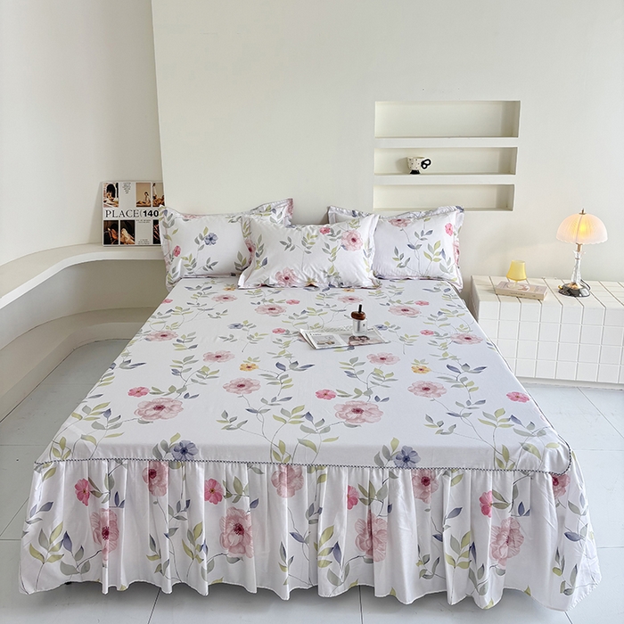 91家纺网 家纺一手货源 找家纺 （总）安逸家纺 13376新款全棉床裙床罩学生纯棉单床裙