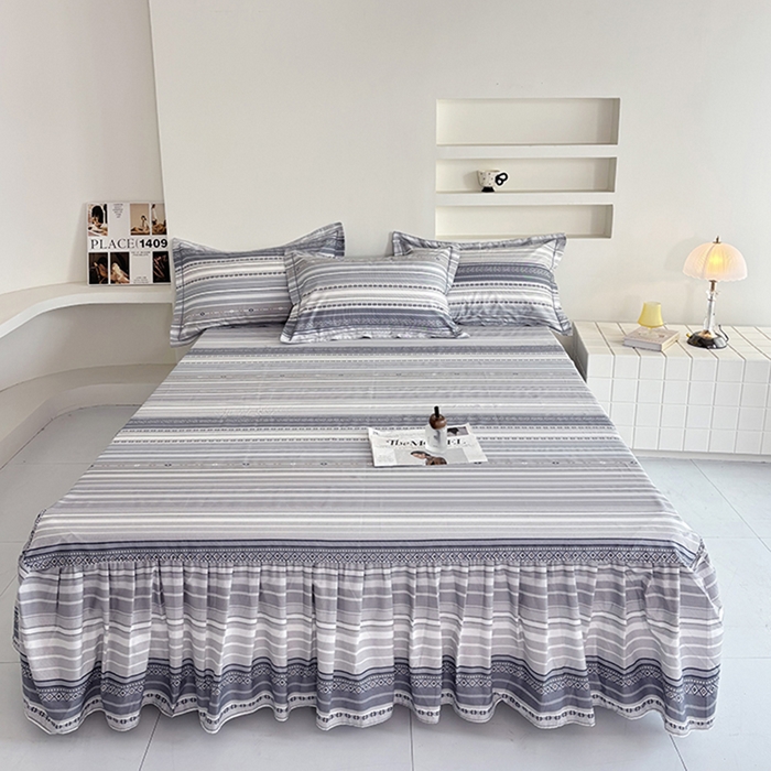 91家纺网 家纺一手货源 找家纺 （总）安逸家纺 13376新款全棉床裙床罩学生纯棉单床裙