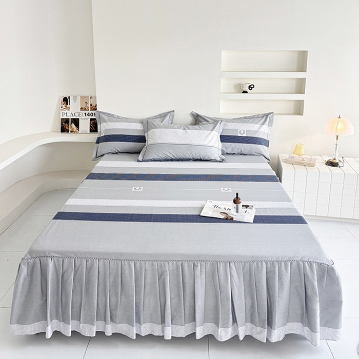 91家纺网 家纺一手货源 找家纺 （总）安逸家纺 13376新款全棉床裙床罩学生纯棉单床裙