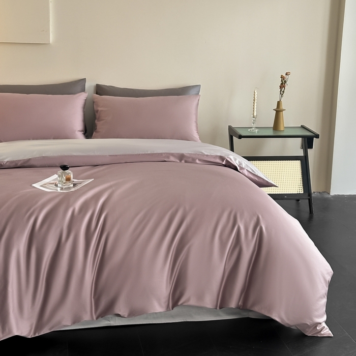 91家纺网 家纺一手货源 找家纺 ONE TWO ONE 121 2025新款高支高密长绒棉纯棉双拼撞色四件套-热麦系列 池棠韵味