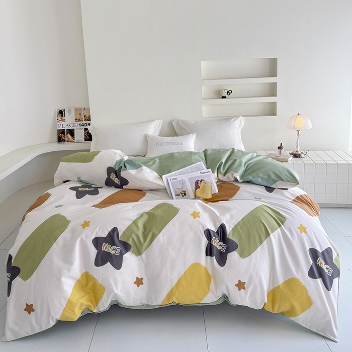 91家纺网 家纺一手货源 找家纺 （总）安逸家纺 13376 新款全棉被套被罩学生宿舍纯棉单被套