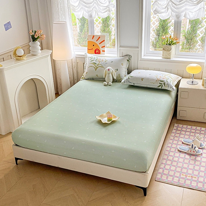 91家纺网 家纺一手货源 找家纺 天之爱 2025新款全棉印花单床笠 春意绵绵