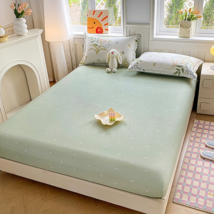 91家纺网 家纺一手货源 找家纺 天之爱 2025新款全棉印花单床笠 春意绵绵