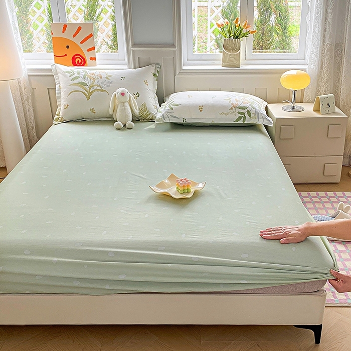 91家纺网 家纺一手货源 找家纺 天之爱 2025新款全棉印花单床笠 春意绵绵