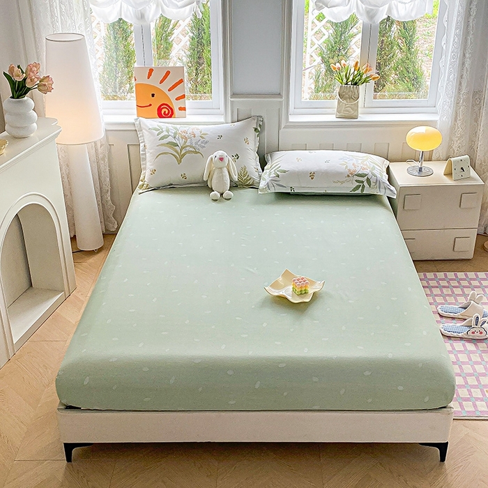 天之爱 2025新款全棉印花单床笠 春意绵绵