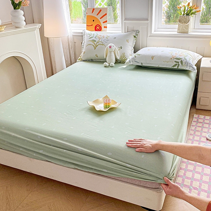 91家纺网 家纺一手货源 找家纺 天之爱 2025新款全棉印花单床笠 春意绵绵