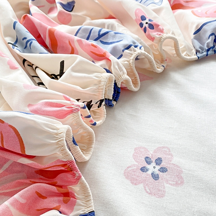 91家纺网 家纺一手货源 找家纺 天之爱 2025新款全棉印花单床笠 花晨月汐