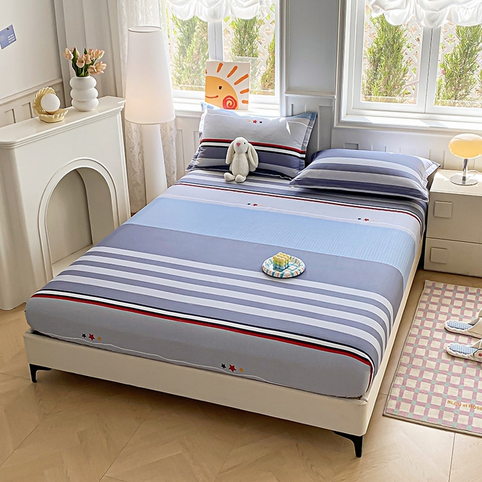 91家纺网 家纺一手货源 找家纺 天之爱 2025新款全棉印花单床笠 沐光