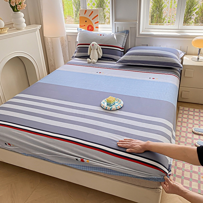 91家纺网 家纺一手货源 找家纺 天之爱 2025新款全棉印花单床笠 沐光