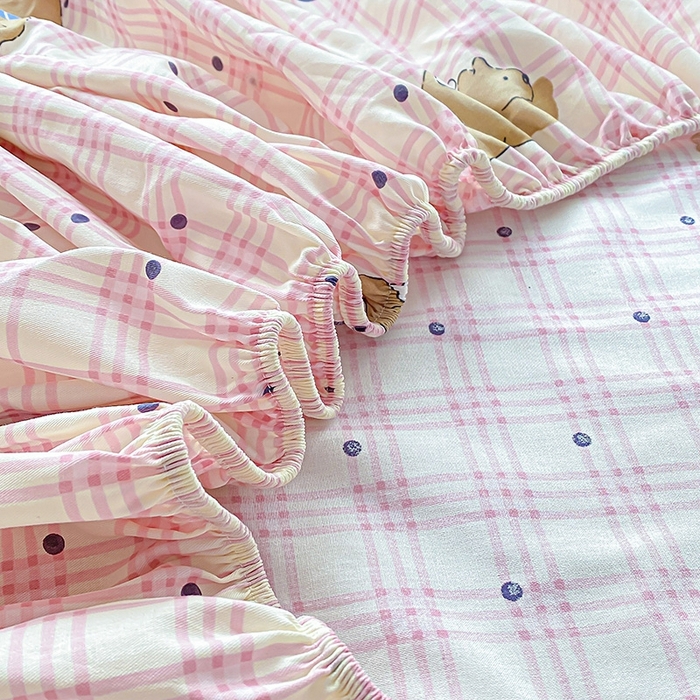 91家纺网 家纺一手货源 找家纺 天之爱 2025新款全棉印花单床笠 趴趴熊