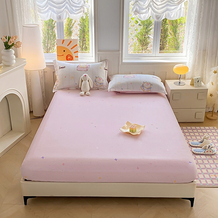 天之爱 2025新款全棉印花单床笠 甜心可爱猫