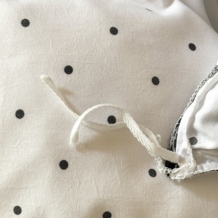 91家纺网 家纺一手货源 找家纺 上尚居 2025新款法式花边赫本风印花云朵棉四件套 点点爱