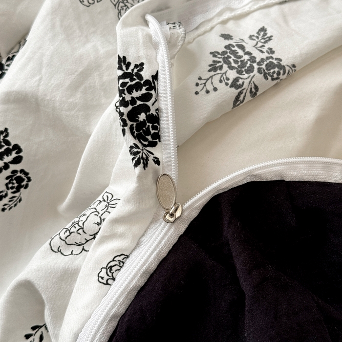 91家纺网 家纺一手货源 找家纺 上尚居 2025新款法式花边赫本风印花云朵棉四件套 花馨