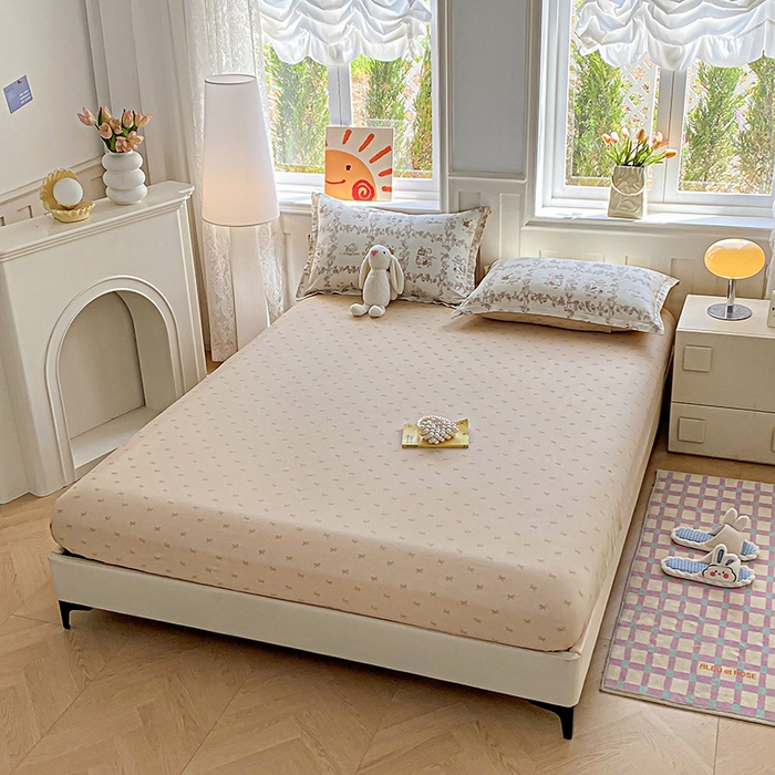 91家纺网 家纺一手货源 找家纺 天之爱 2025新款全棉印花单床笠 乡野小筑