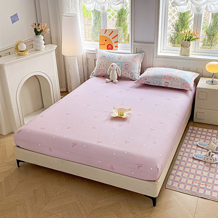 91家纺网 家纺一手货源 找家纺 天之爱 2025新款全棉印花单床笠 小确幸