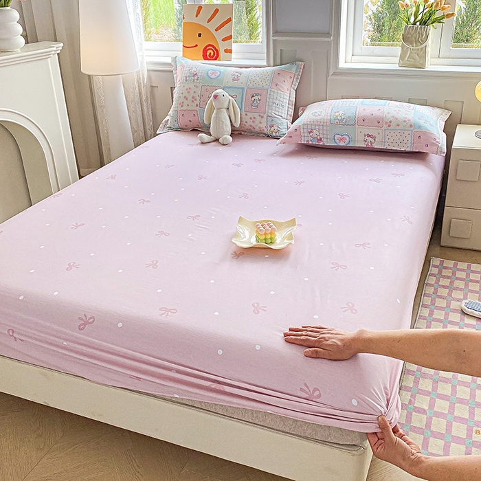 91家纺网 家纺一手货源 找家纺 天之爱 2025新款全棉印花单床笠 小确幸