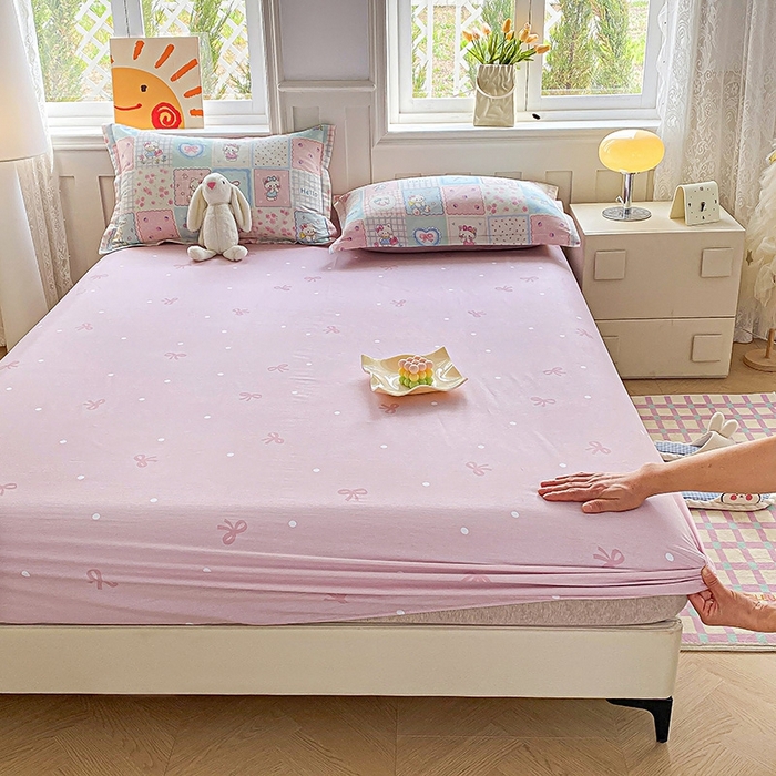 91家纺网 家纺一手货源 找家纺 天之爱 2025新款全棉印花单床笠 小确幸