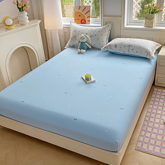 91家纺网 家纺一手货源 找家纺 天之爱 2025新款全棉印花单床笠 幽幽花间兔